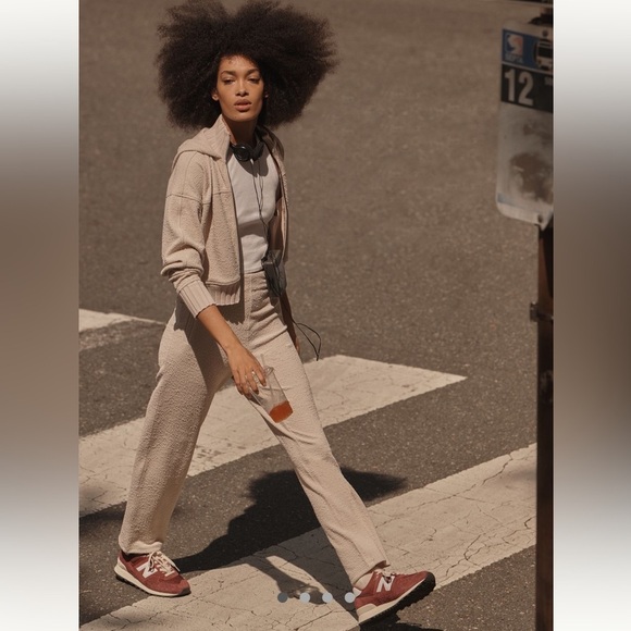 Anthropologie Pants - Anthropologie Sundays Cream Track Suit sz M